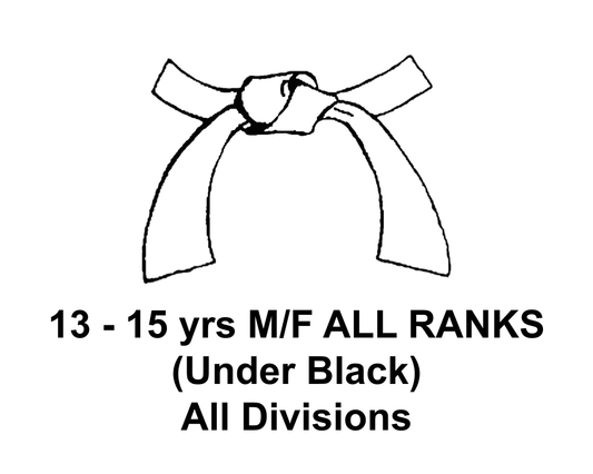 13-15 Yrs Old, M/F, ALL RANKS (Under Black)