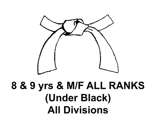 8 & 9 Yrs Old, M/F, ALL RANKS (Under Black)